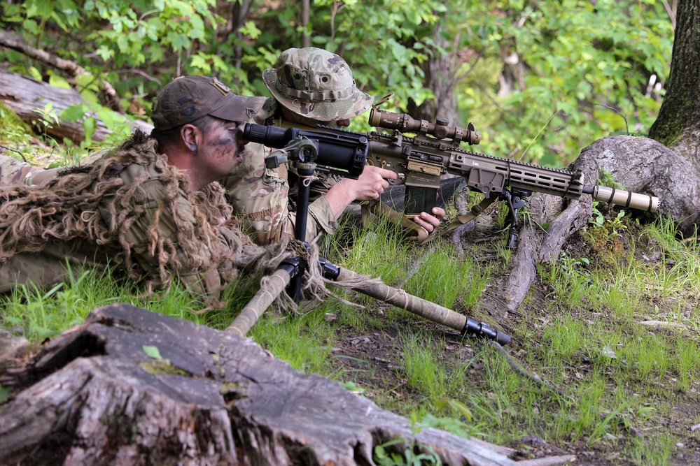 Snipers With Charlie Troop, 172nd Cavalry Regiment, Hone Their Stalking Abilities at Camp Ethan Allen Firing Range