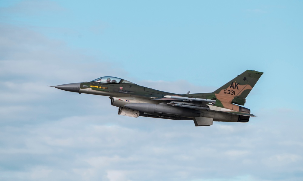 Aircraft take off from Eielson AFB in support of RF-A 2023