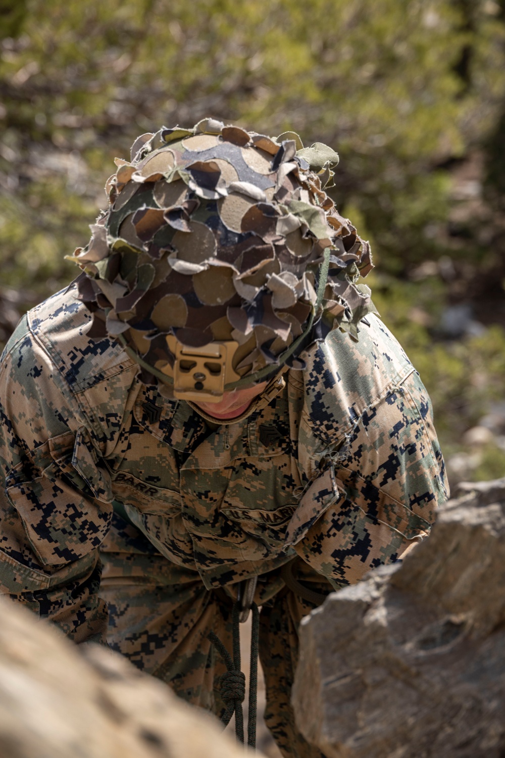 MTX 4-23: Marines with 2/23 practice single lane ascension at Marine Corps Mountain Warfare Training Center