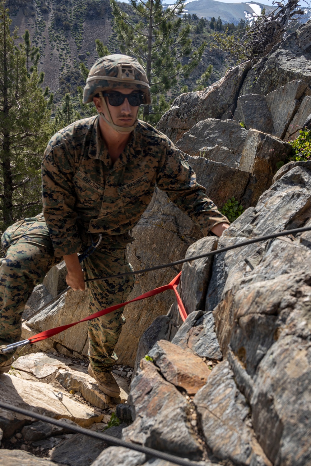 MTX 4-23: Marines with 2nd Battalion, 23d Marine Regiment practice single lane ascension at Marine Corps Mountain Warfare Training Center