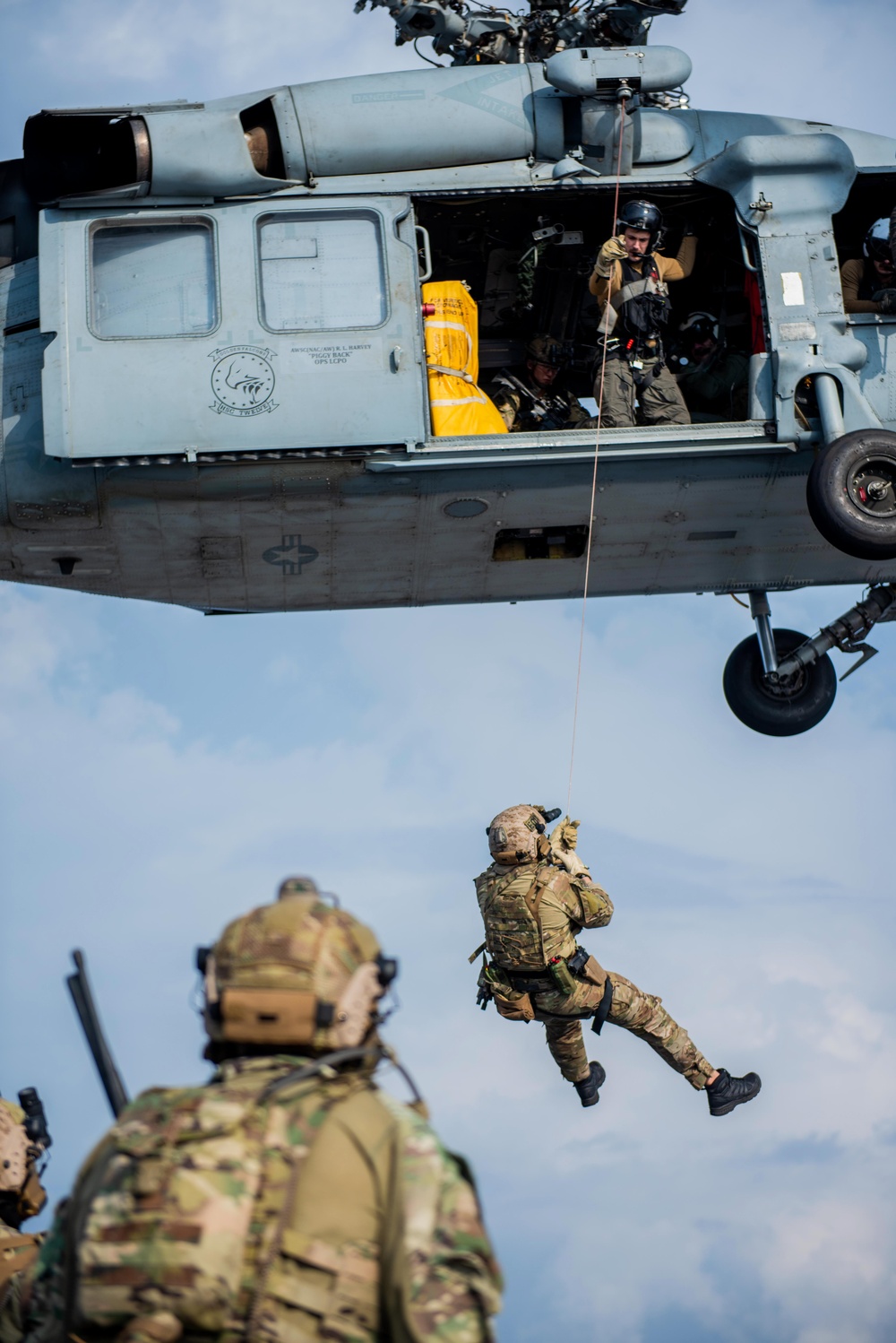 EODMU (5) conducts fast rope and rappelling exercise with JS Izumo (DDH 183)