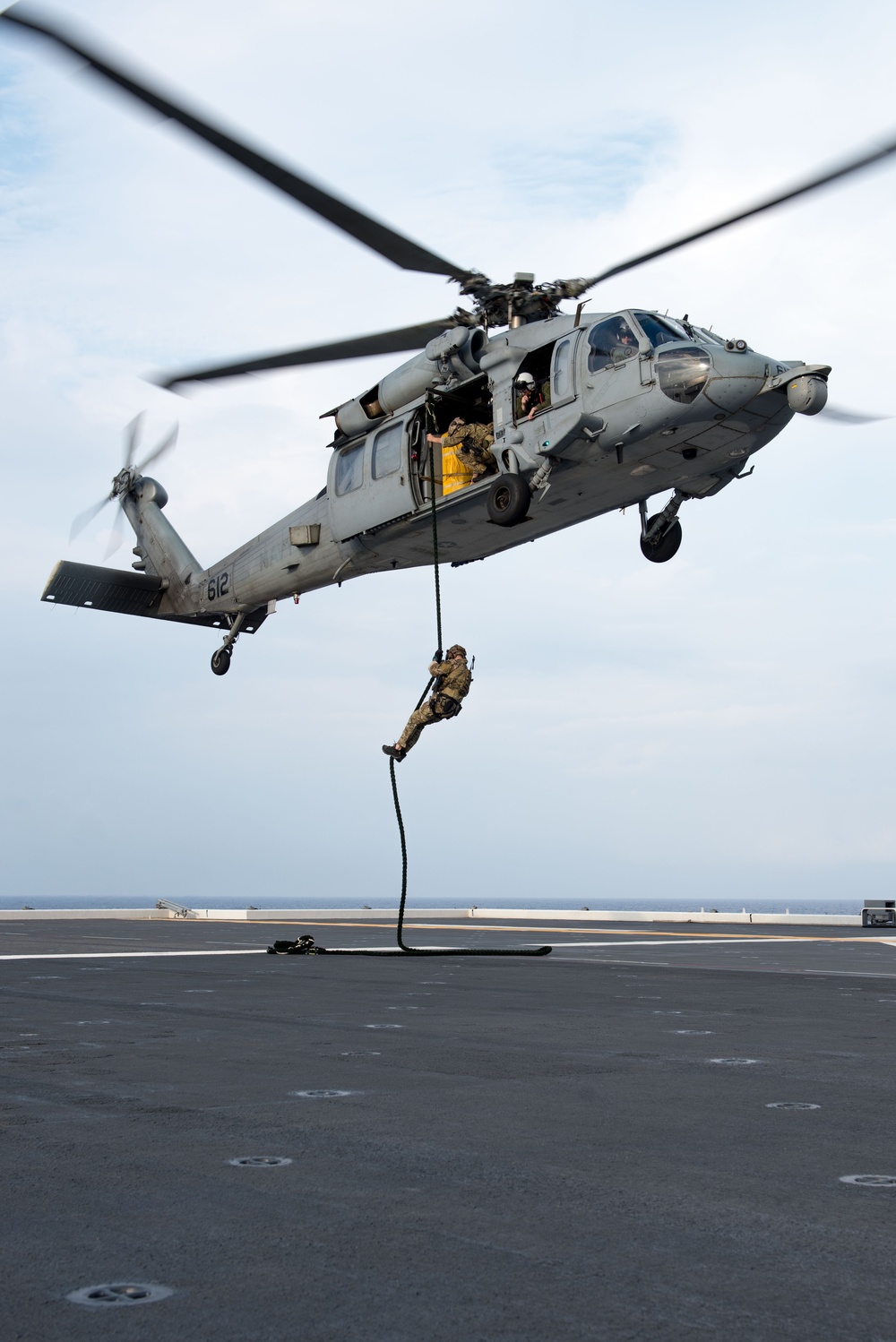 EODMU (5) conducts fast rope and rappelling exercise with JS Izumo (DDH 183)