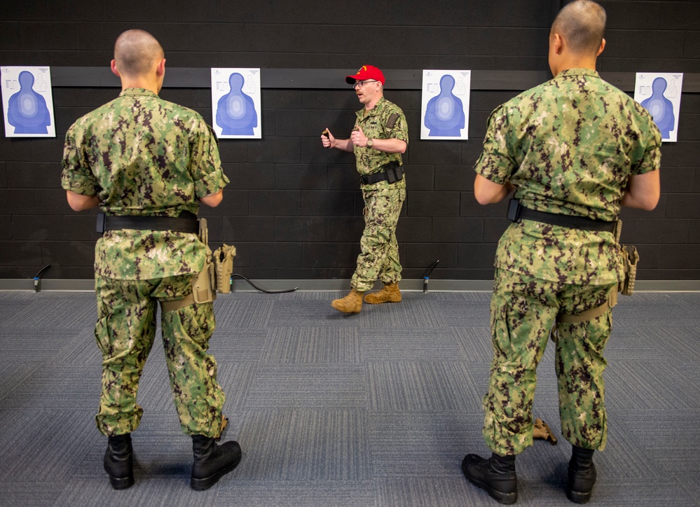 Navy Reserve Officer Training Corps (NROTC) Midshipman Candidates Perform Dry Fire Weapons Training