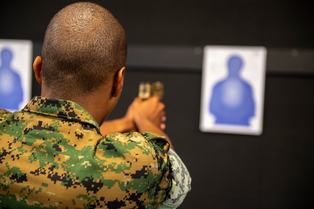 Navy Reserve Officer Training Corps (NROTC) Midshipman Candidates Perform Dry Fire Weapons Training