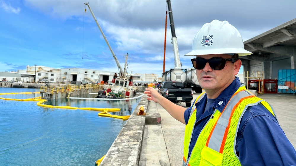 U.S. Coast Guard monitors salvage efforts to refloat tug Polaris