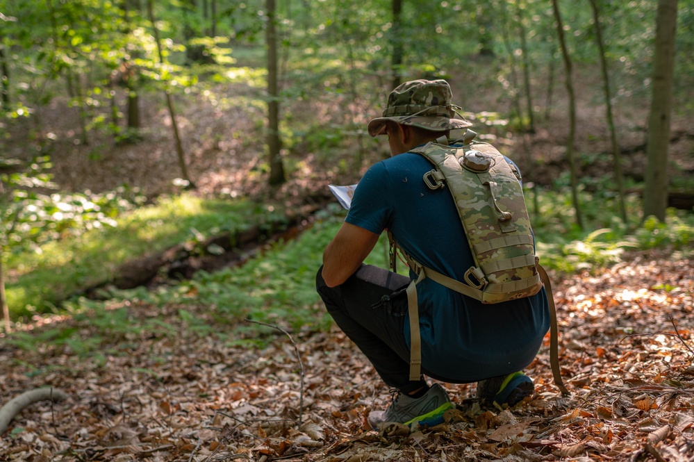 Army Reserve Capt. Steven Tirado consults his map