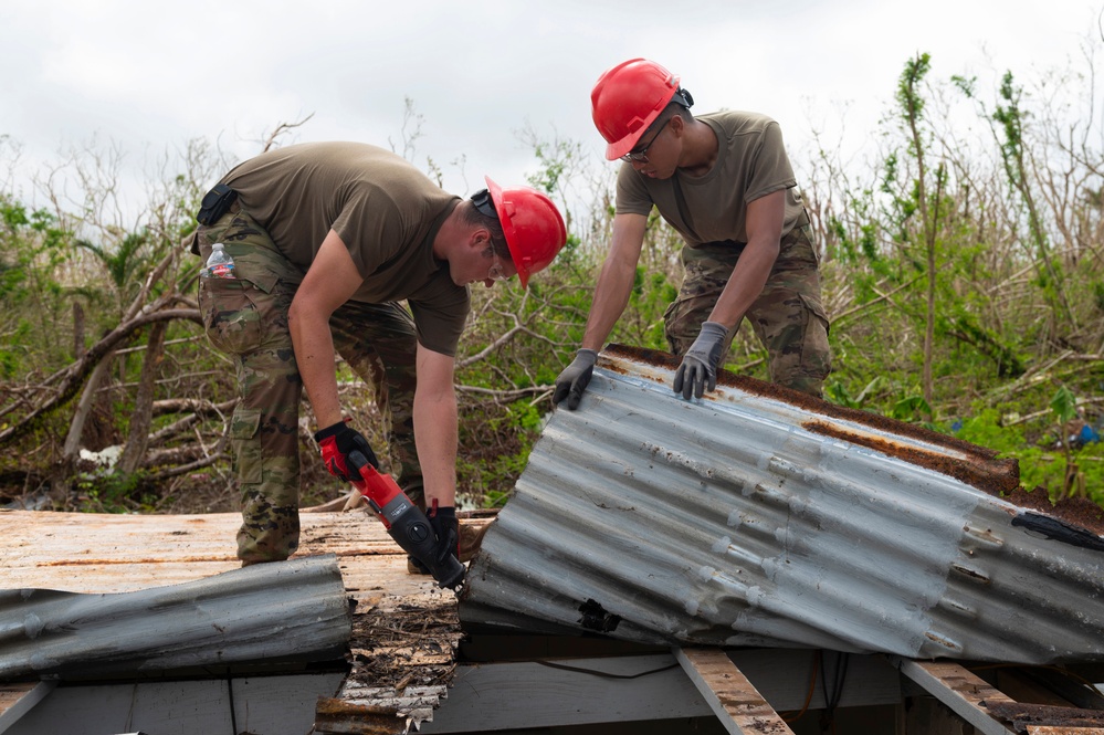 554th REDHORSE builds roofs for RISEUP