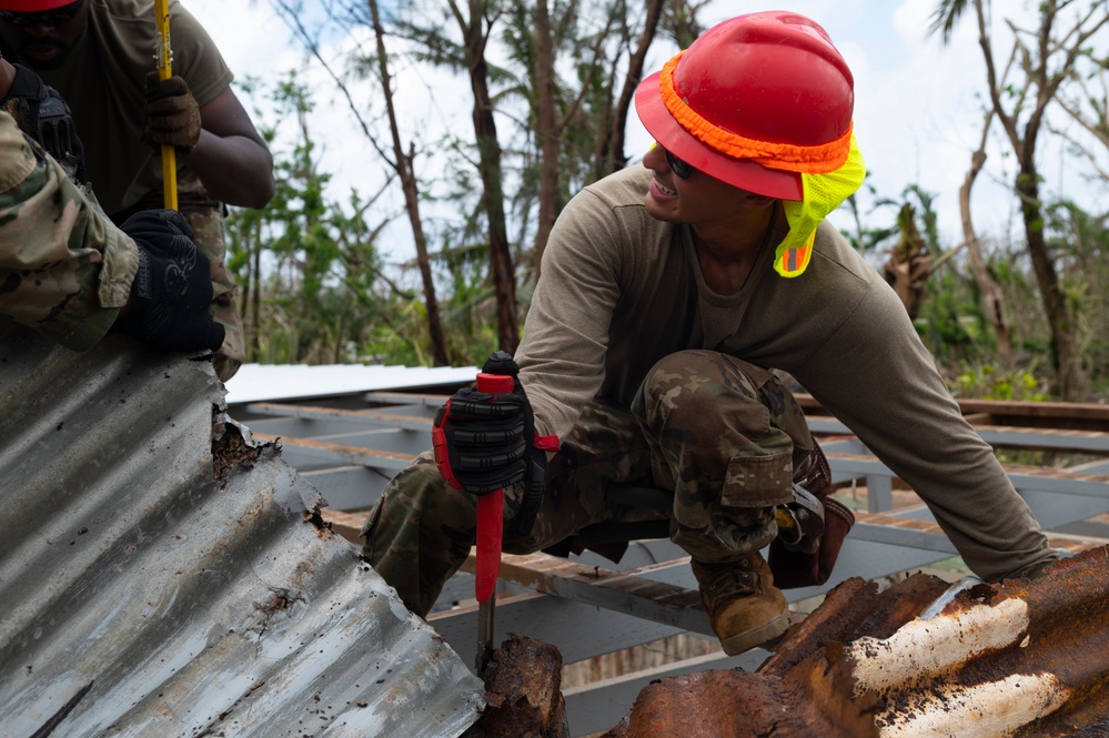 554th REDHORSE builds roofs for RISEUP