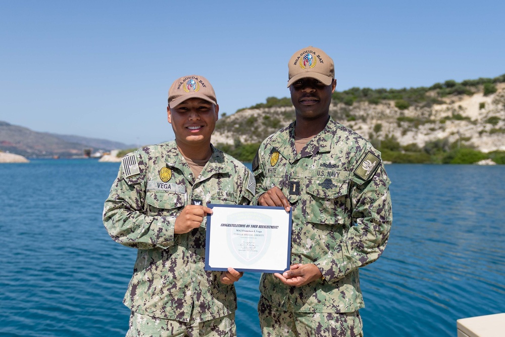 MA2 Vega Reenlists at NSA Souda Bay