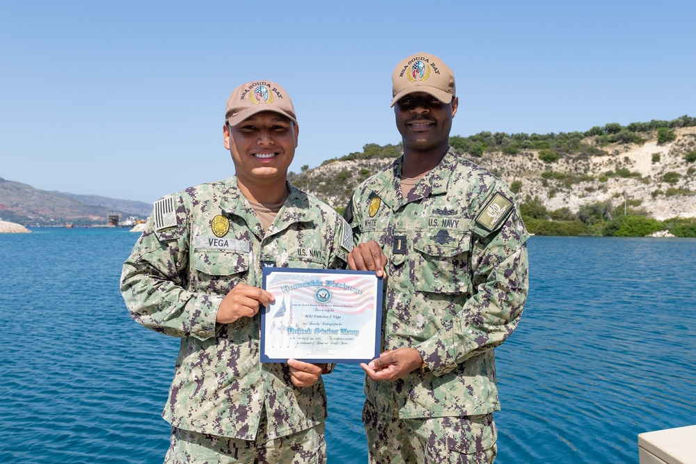 MA2 Vega Reenlists at NSA Souda Bay