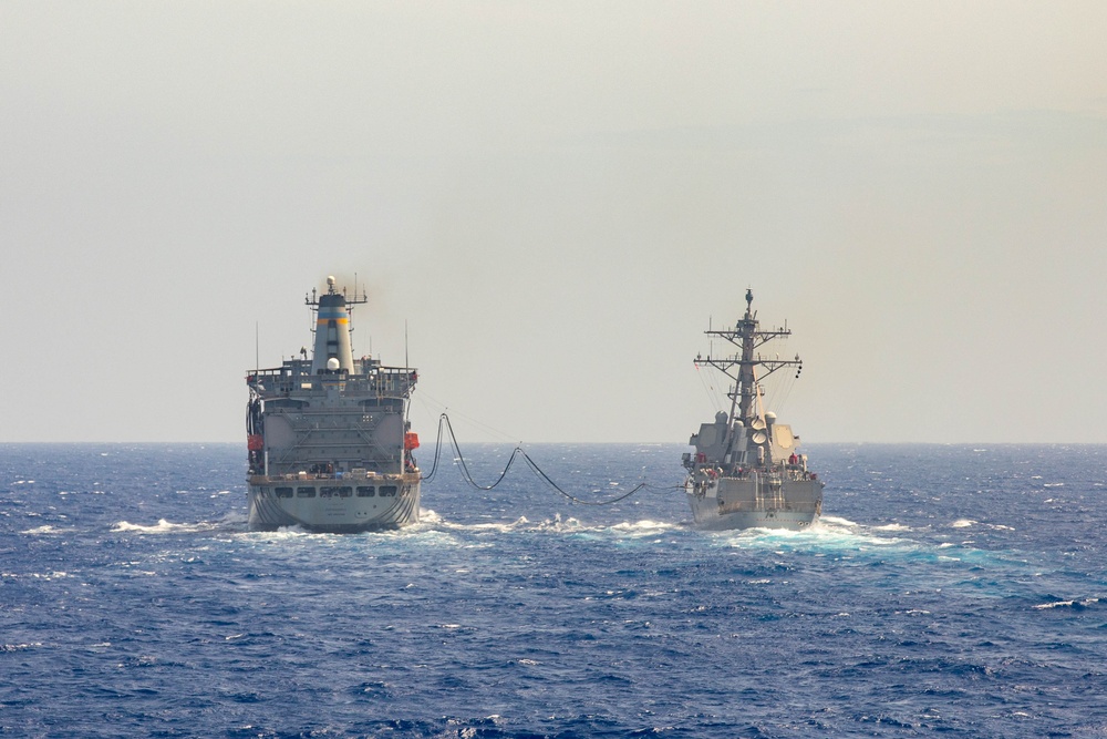 USS Rafael Peralta (DDG 115) RAS with USNS Rappahannock (T-AO 204)