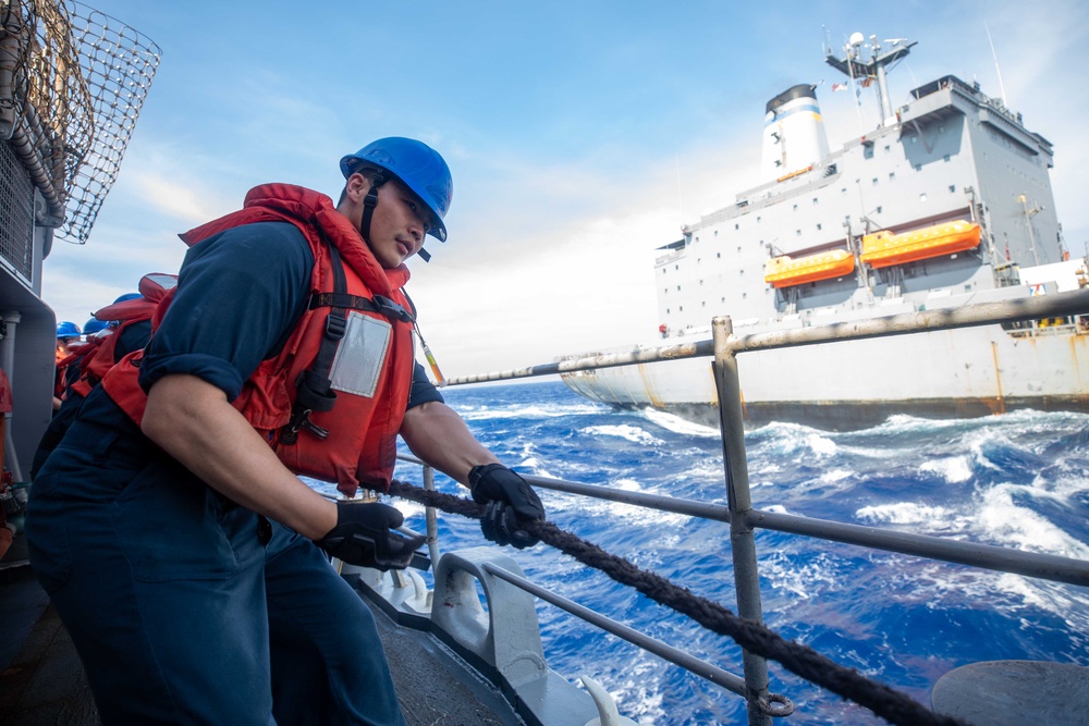 USS Rafael Peralta (DDG 115) RAS with USNS Rappahannock (T-AO 204)