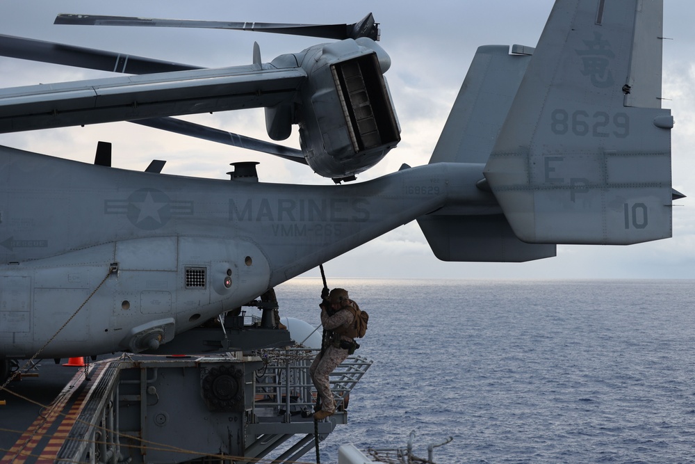 Maritime Raid Force Static Fast Rope on Ship