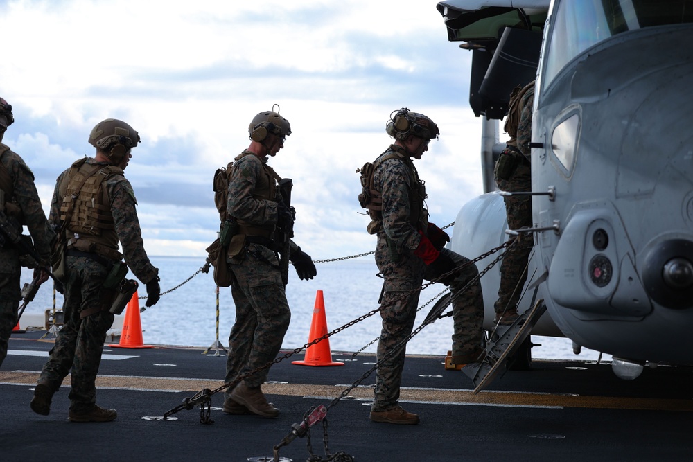 Maritime Raid Force Static Fast Rope on Ship