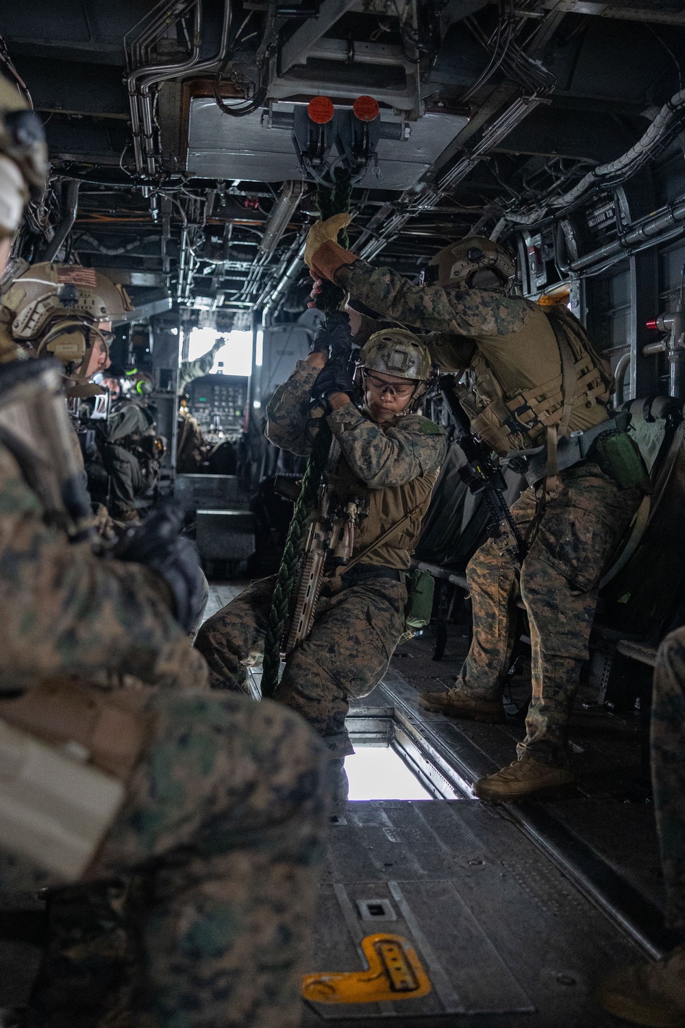 Maritime Raid Force Fast Rope training aboard USS America