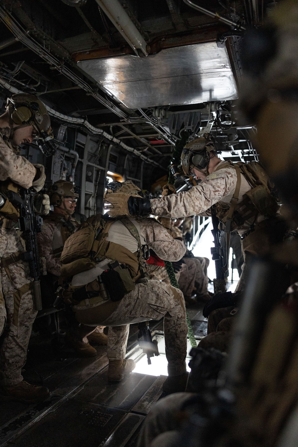 Maritime Raid Force Fast Rope training aboard USS America