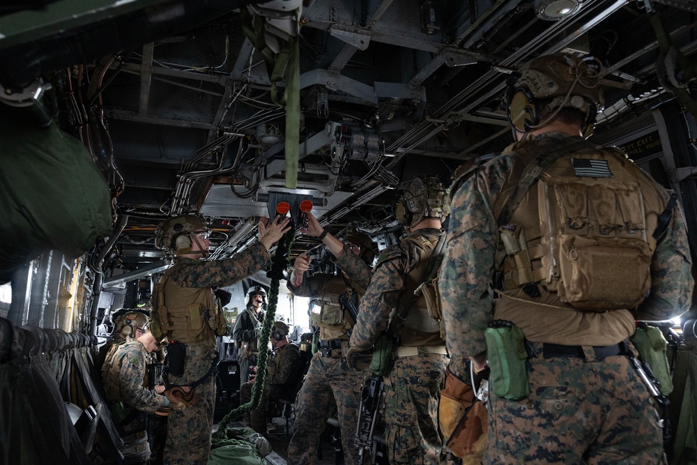 Maritime Raid Force Fast Rope training aboard USS America