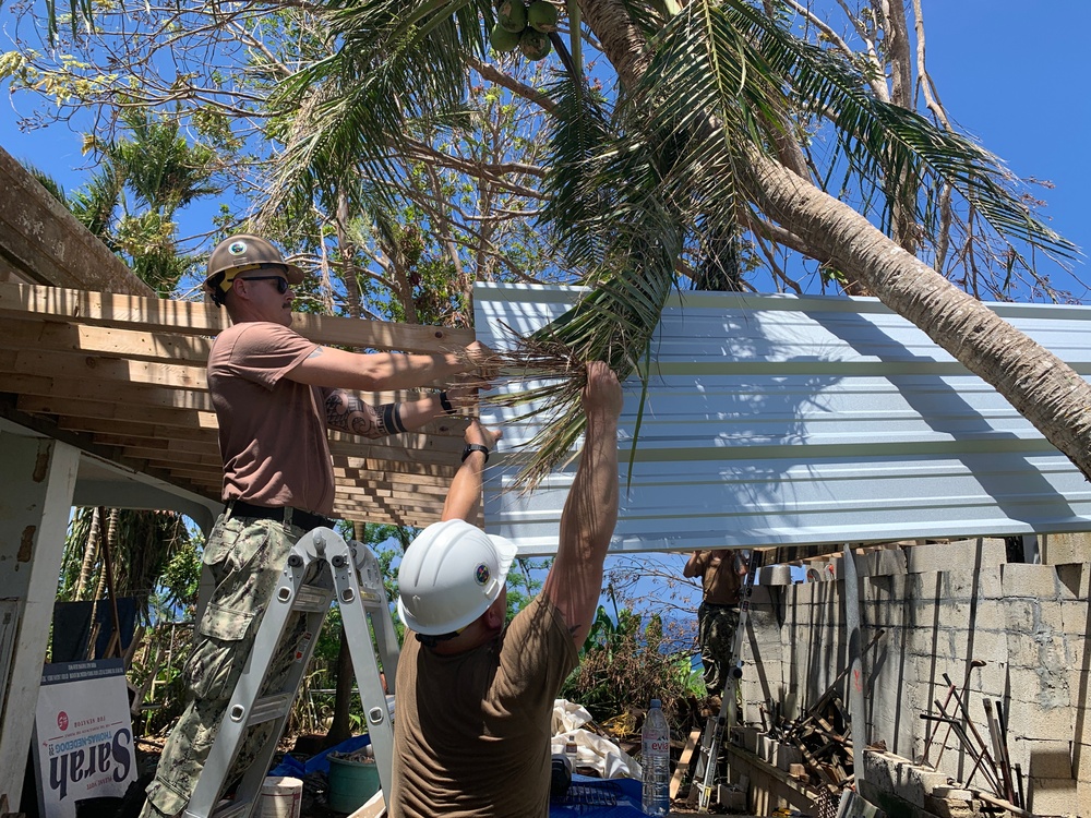 RISEUP Continues to Install Temp Roofs in Guam