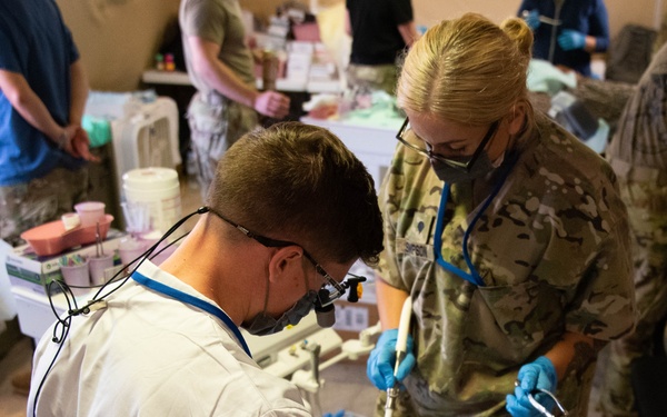 The 151st Medical Group from Utah Air National Guard conducts operations at HCA field hospital during African Lion 2023.