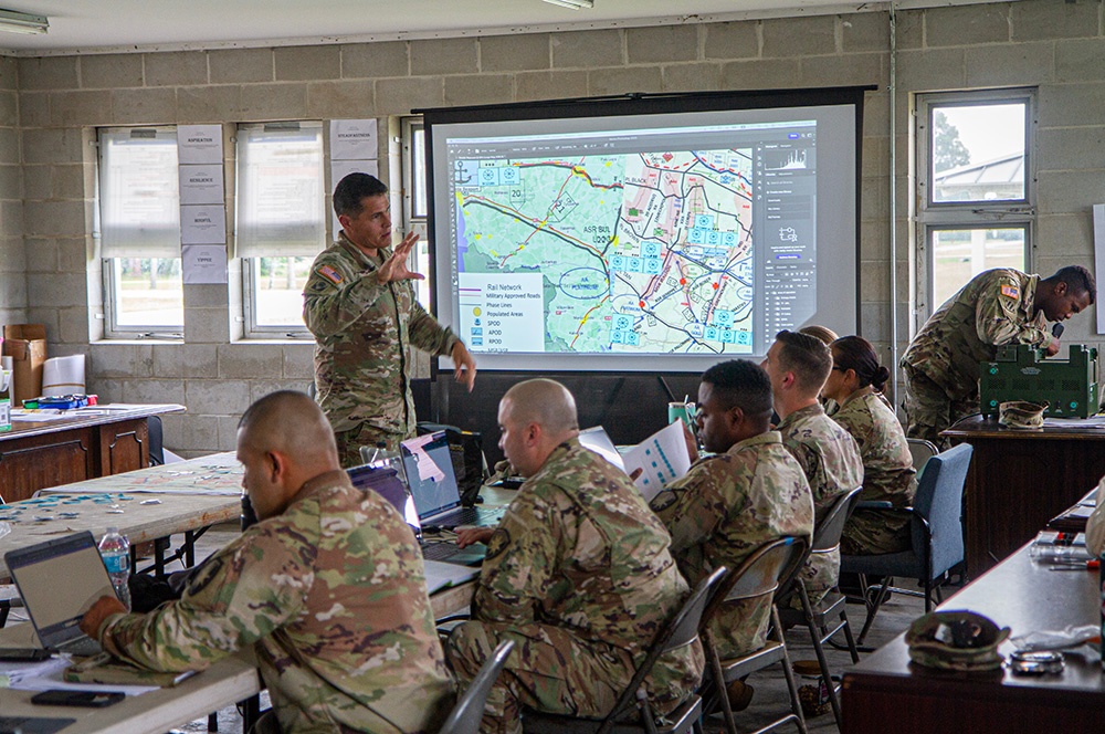 254th Transportation Battalion conducts staff exercise during AT