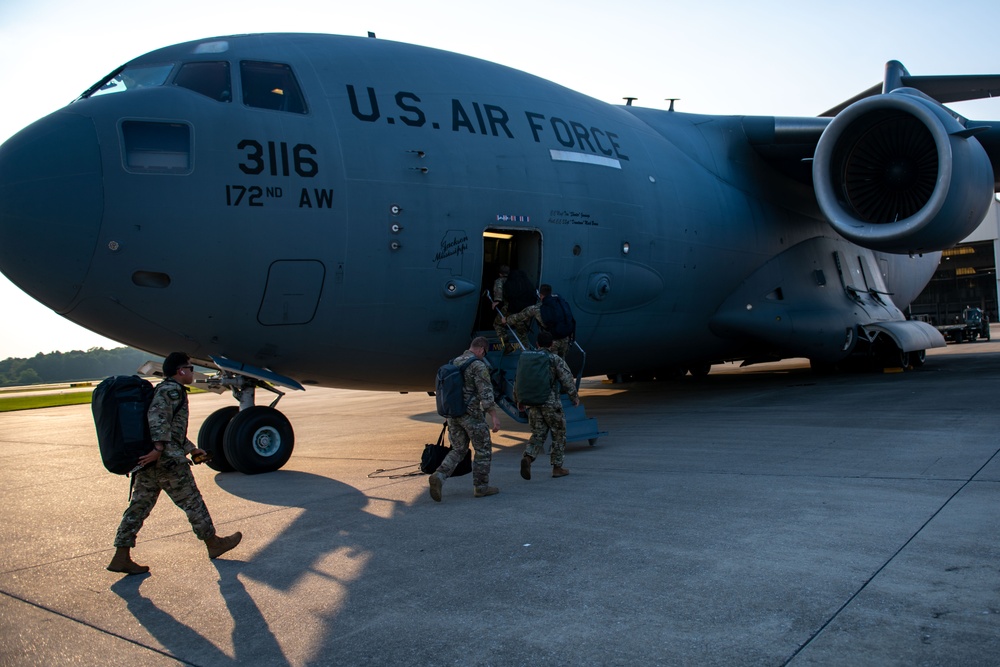 172d Airlift Wing performs guard-lift for AD23