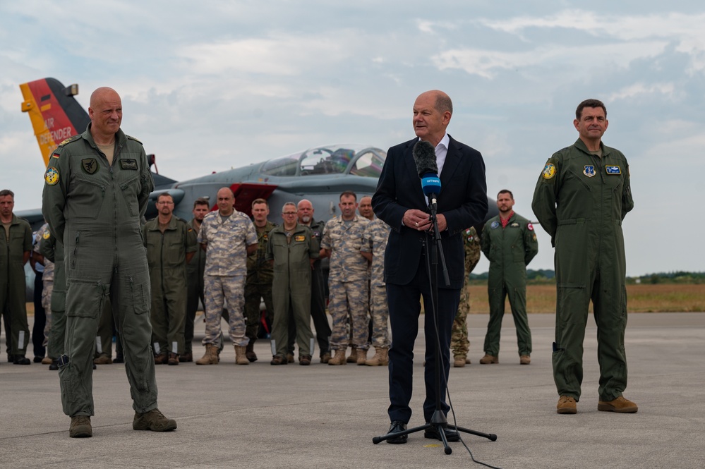 German Chancellor Visits Air Defender 2023