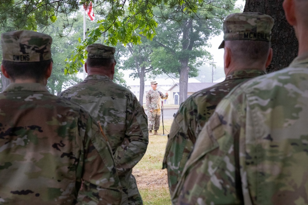 Maj. Gen. Paul D. Rogers addresses Michigan National Guardsmen