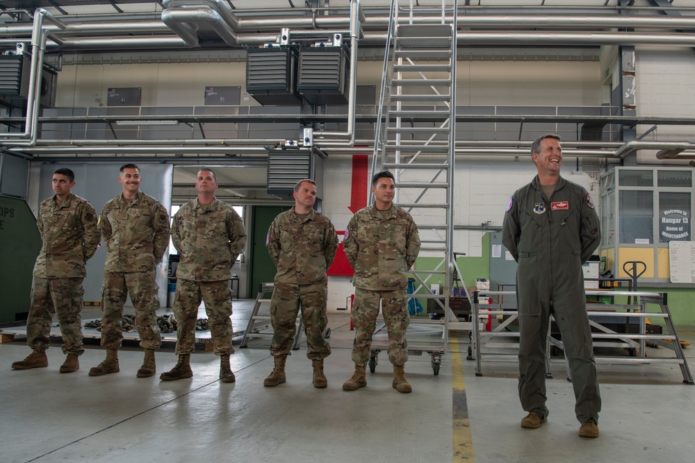 MA Guard Leadership visits 104FW Airmen during AD23