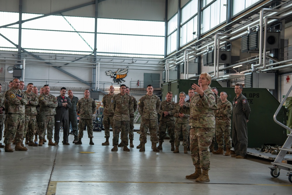 MA Guard Leadership visits 104FW Airmen during AD23