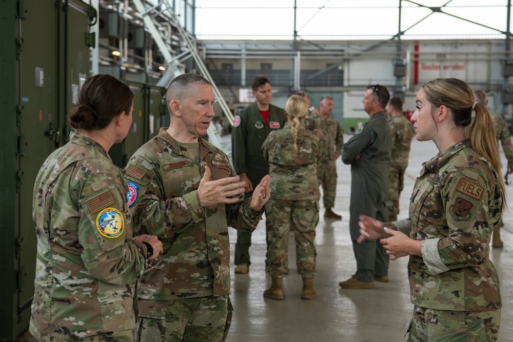 MA Guard Leadership visits 104FW Airmen during AD23