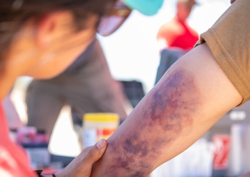 Moulage application by 943d Aeromedical Squadron