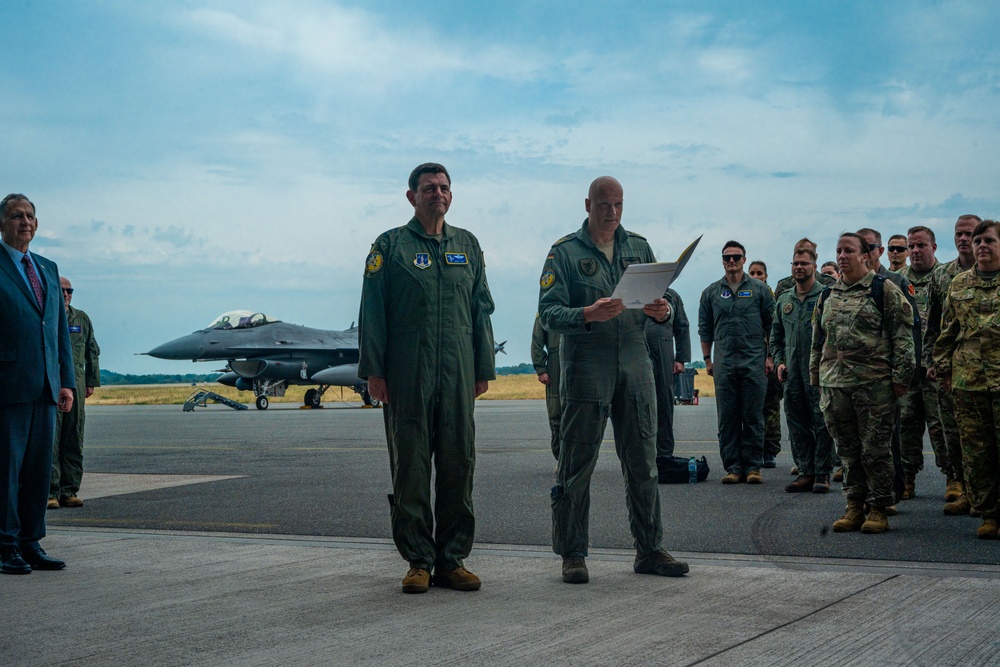 Lt. Gen. Michael Loh visits Guard Airmen on the ground for Air Defender 2023