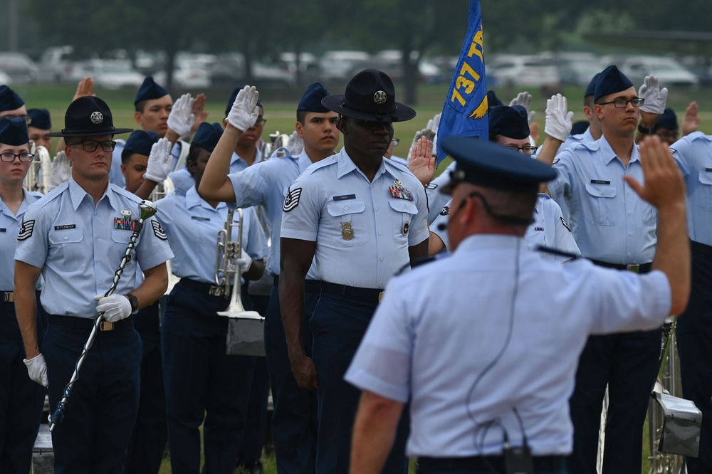 Crow's Call to Success: Air Force EW Leaders Inspire BMT Graduates