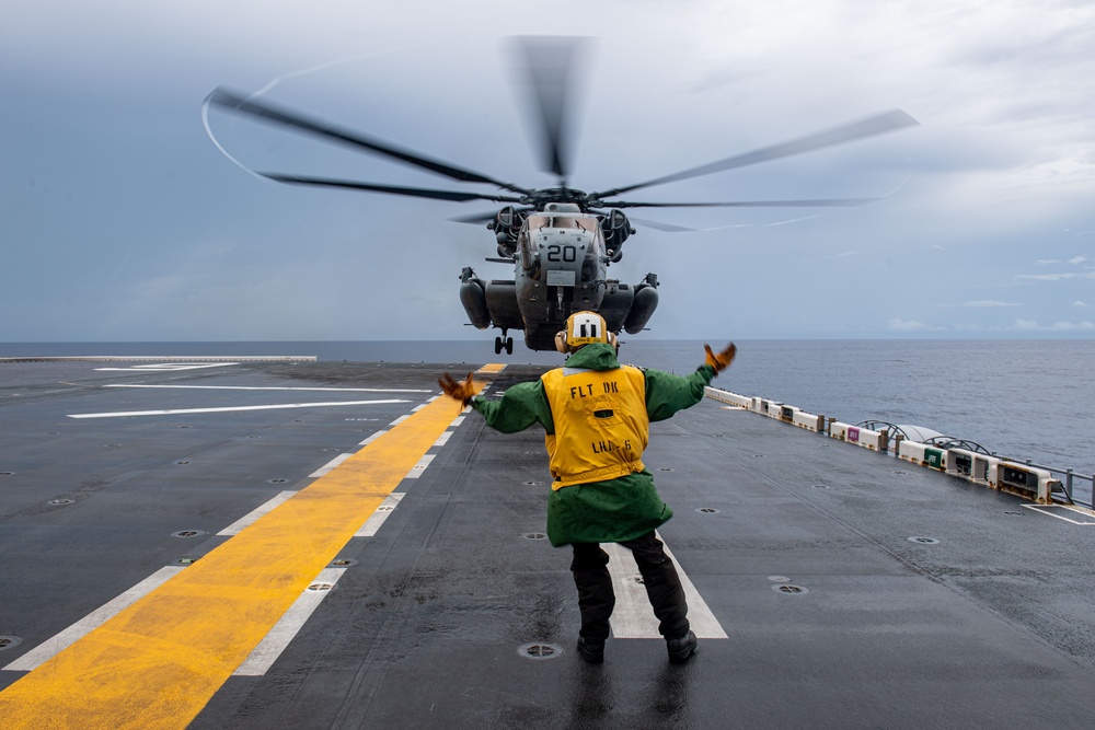 31st MEU Conducts a Fast Rope Exercise On the Flight Deck of USS America