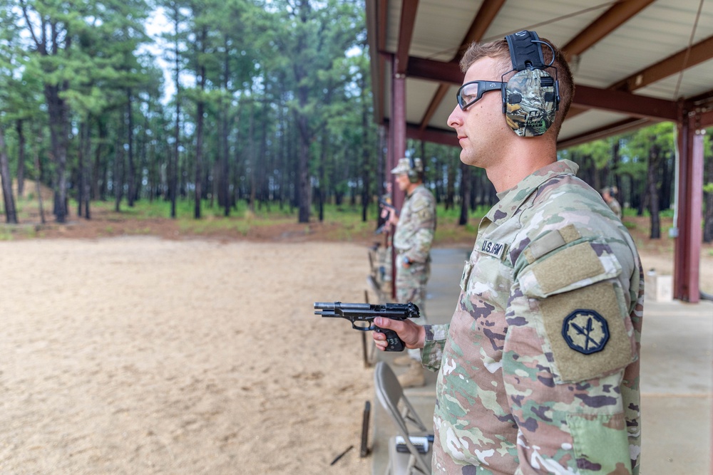 Army Reserve Sgt. Conner Williams completes pistol shooting trials