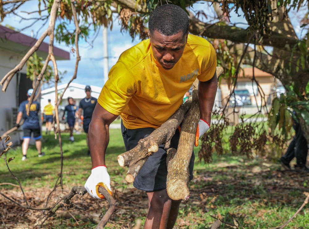 USS Shiloh Sailors Participate in Cleanup after Typhoon Mawar