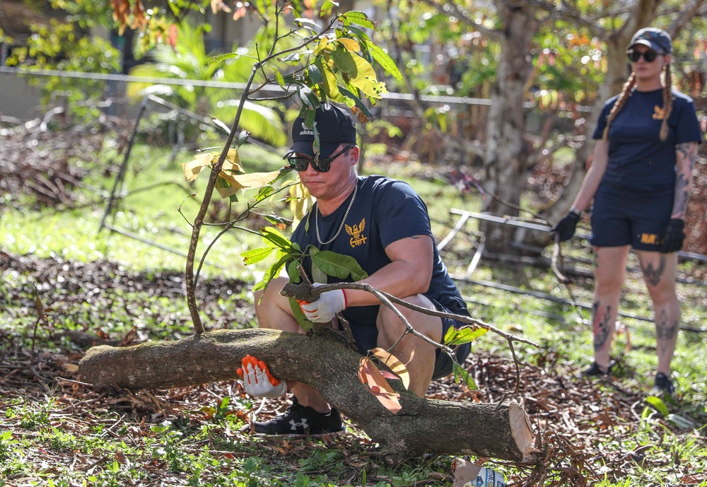 USS Shiloh Sailors Participate in Cleanup after Typhoon Mawar