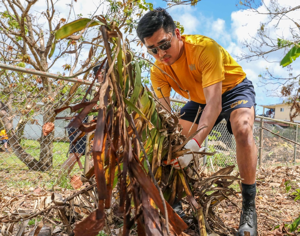 USS Shiloh Sailors Participate in Cleanup after Typhoon Mawar