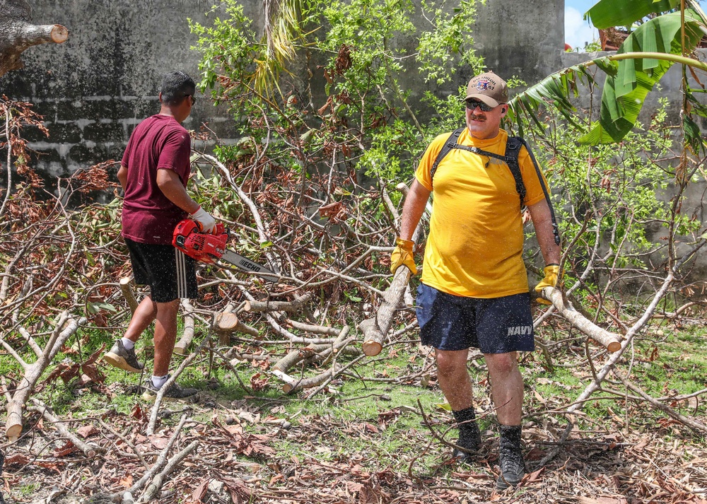 USS Shiloh Sailors Participate in Cleanup after Typhoon Mawar