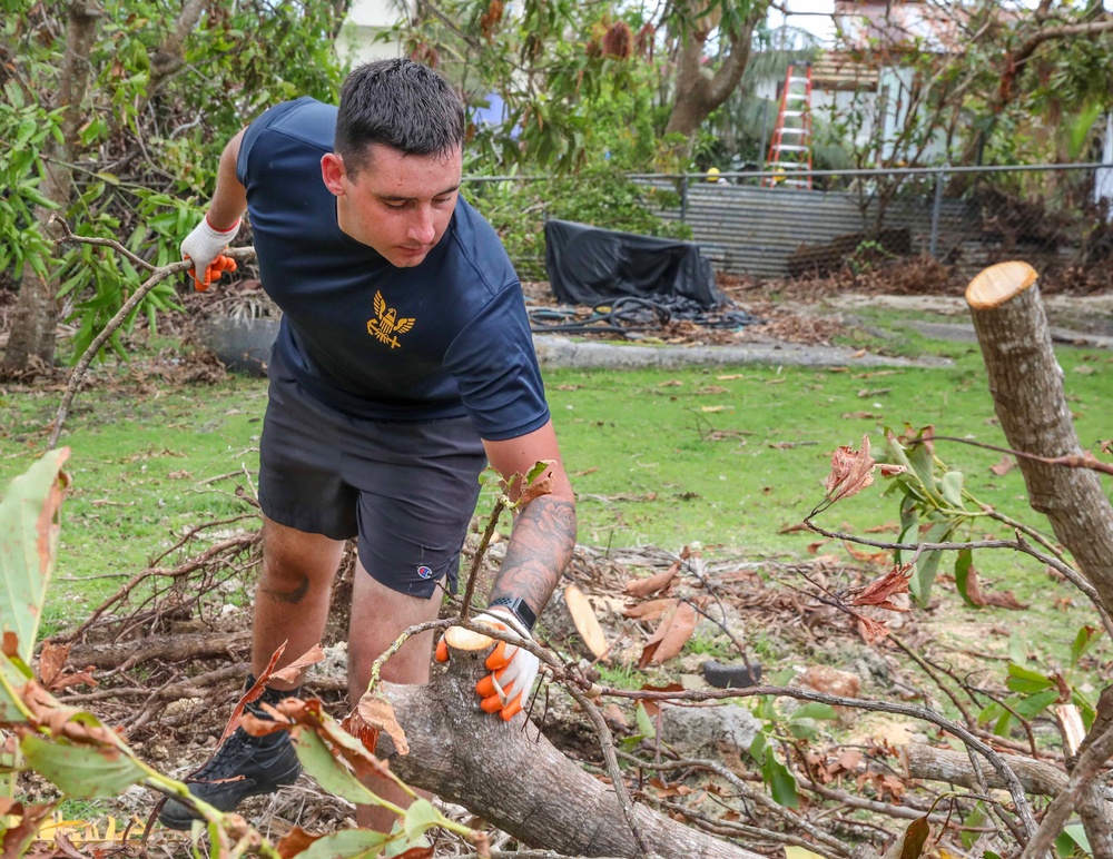 USS Shiloh Sailors Participate in Cleanup after Typhoon Mawar