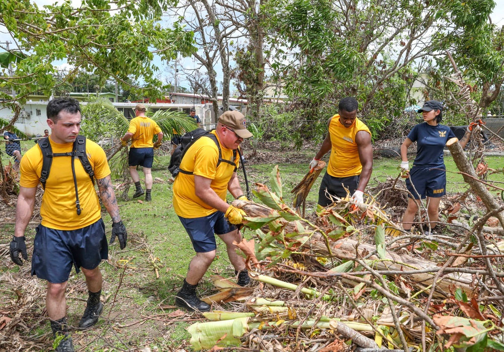 USS Shiloh Sailors Participate in Cleanup after Typhoon Mawar