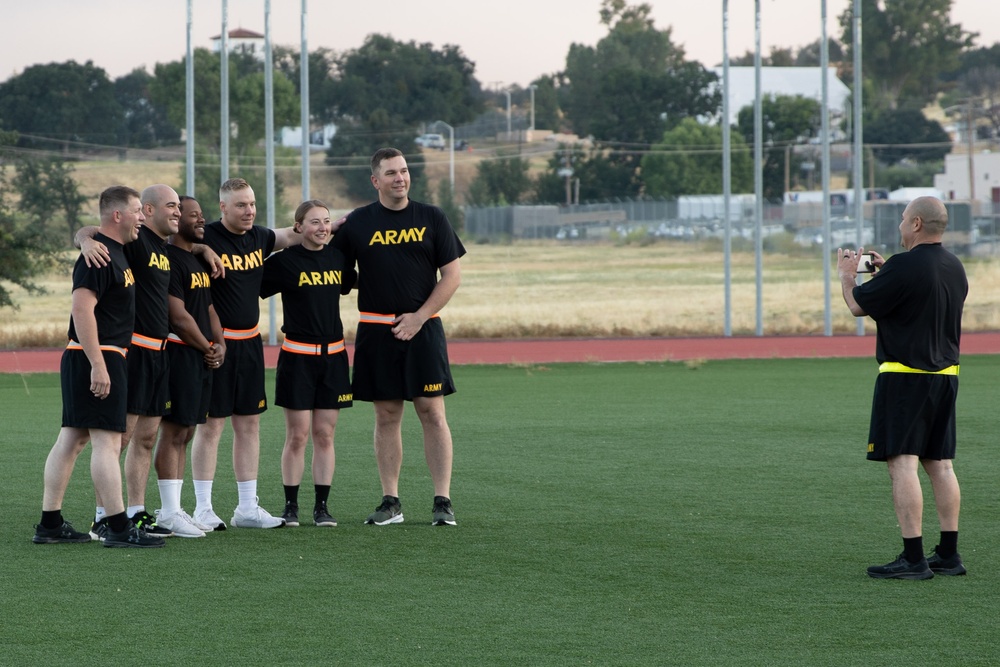 Army Reserve Soldiers at Fort Hunter Liggett celebrate the Army’s 248th birthday.