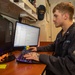 PS3 Marcero Verifies Pay Records Aboard USS Antietam (CG 54)