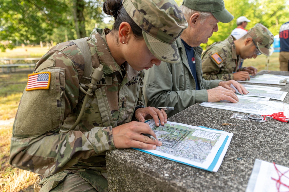 Army Reserve 1st Lt. Brianna Mirmina plots her first point