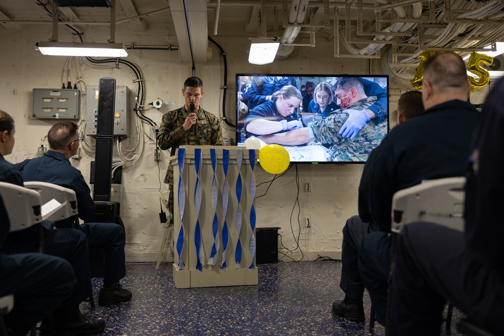 USS America Celebrates the 125th Corpsmen Birthday