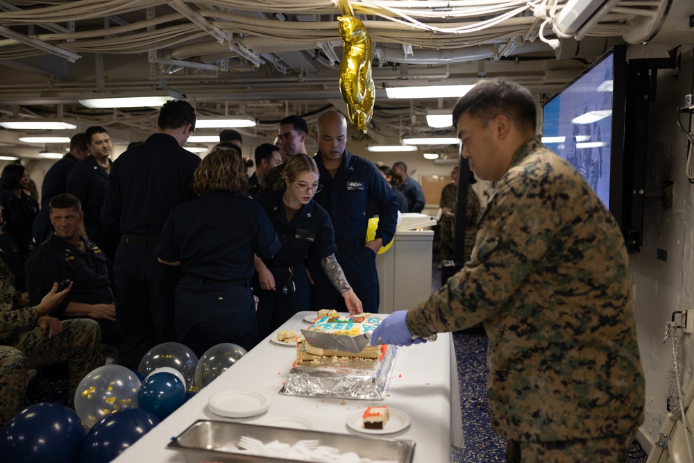 USS America Celebrates the 125th Corpsmen Birthday