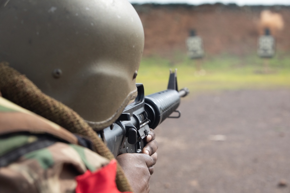 U.S. service members and Ghana Armed Forces train in marksmanship