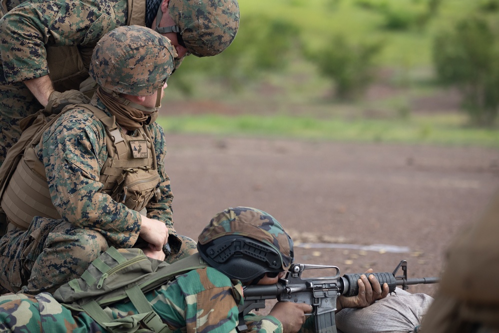 U.S. service members and Ghana Armed Forces train in marksmanship