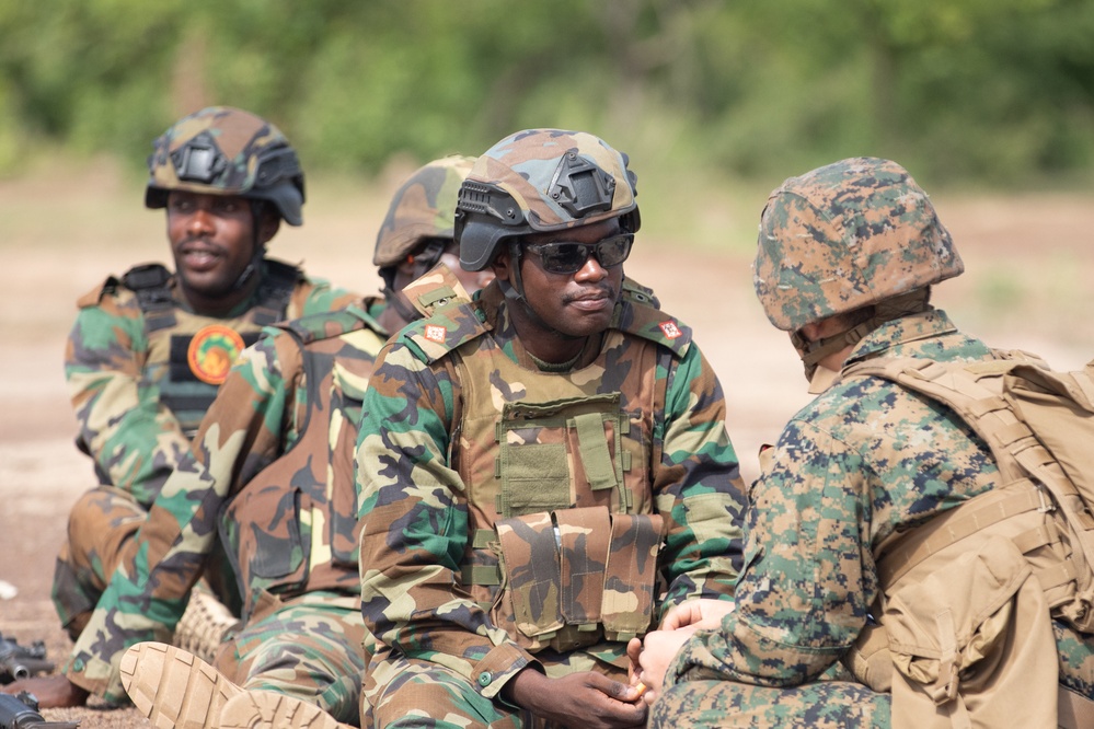 U.S. service members and Ghana Armed Forces train in marksmanship