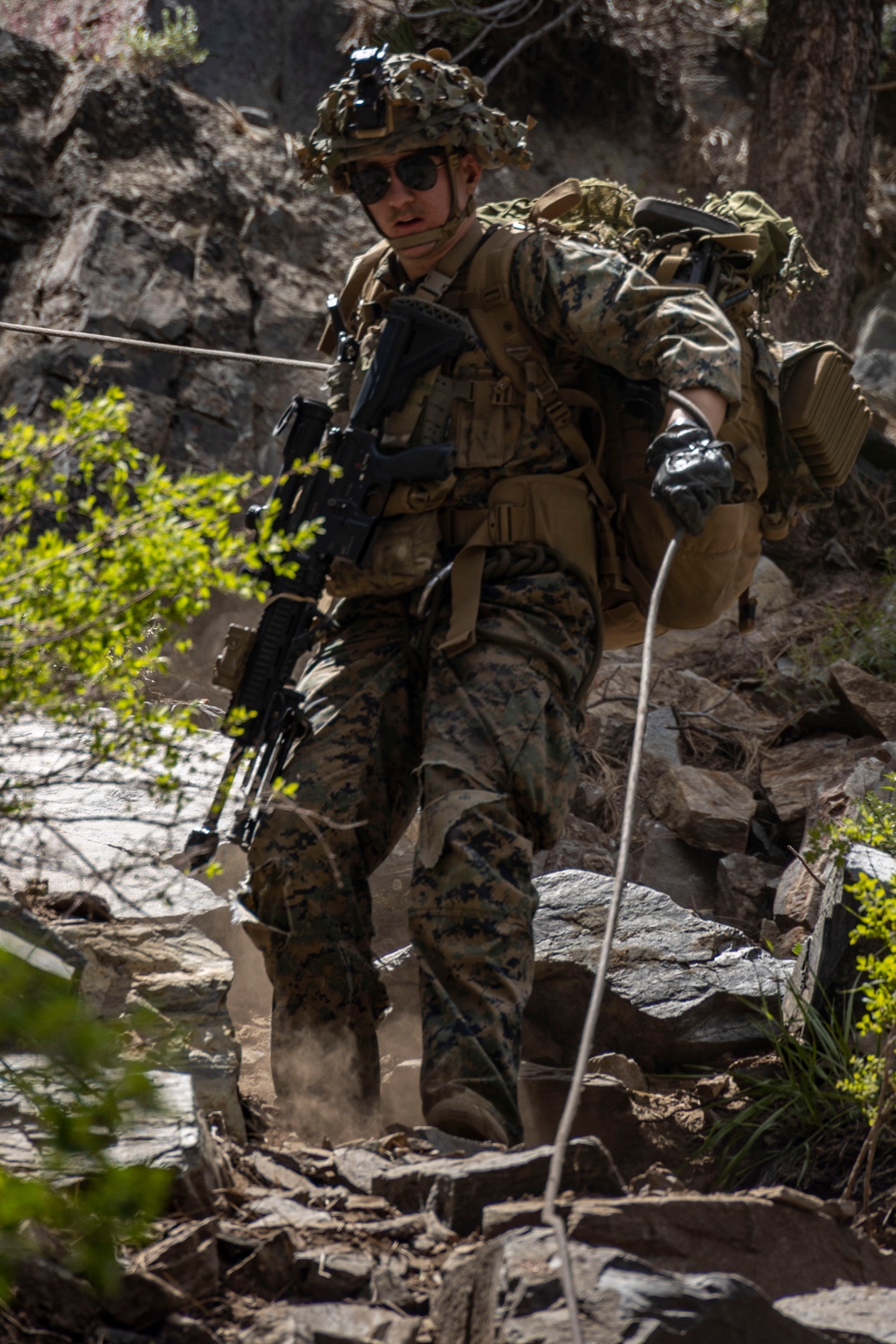 MTX 4-23: Marines with 2/23 practice fixed lane ascension and descension at Mountain Warfare Training Center